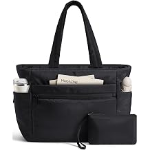 Tote Bag for Women Puffer Travel Carry On Bags with Laptop Compartment &amp; Cup Holder Work Tote for Weekend Overnight