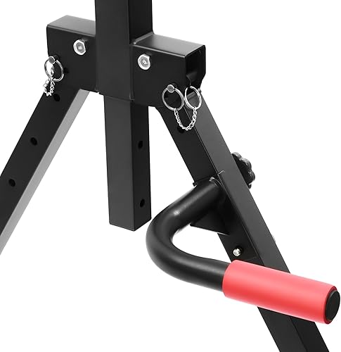 Miniatura 8 de Estación de dominadas triangular, barra de dominadas independiente con perillas antideslizantes, cómodas barras de estructura triangular y tubo