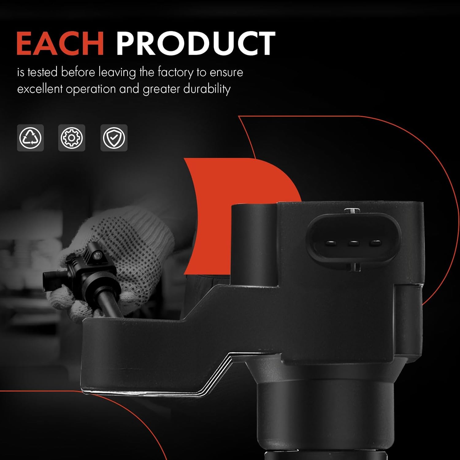 A-Premium Engine Ignition Coil Pack Compatible with Ford EcoSport 2018-2021, Fiesta 2014-2017, Focus 2015-2018, 1.0L 1.5L, 3-PC Set