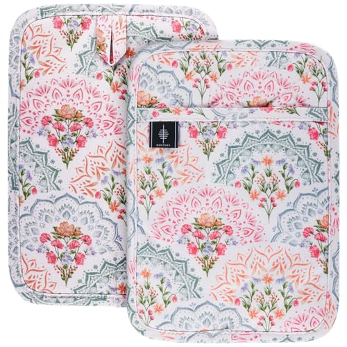 BONTHEE Lot de 2 maniques en coton résistant à la chaleur pour comptoirs, fours, maniques en coton pour la cuisine et la pâtisserie