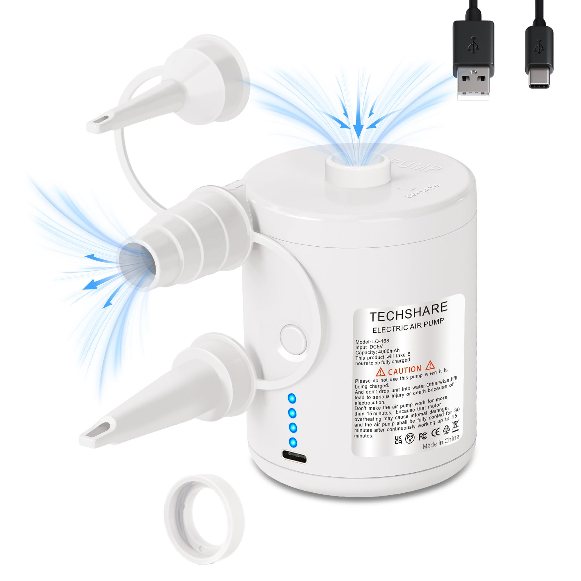 Electric Pump for Inflatables, Air Bed, Paddling Pools, Mattress