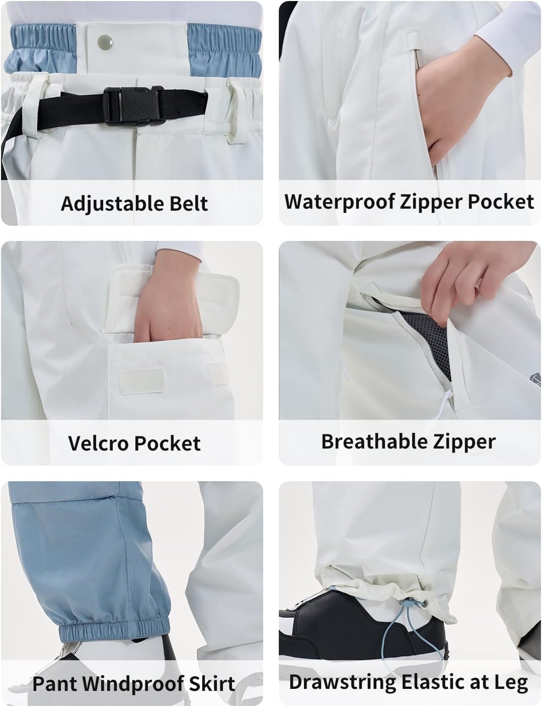 Snowboard Pants for Women Men Baggy Ski Pants Loose Warm Insulation Waterproof Windproof - Image 5