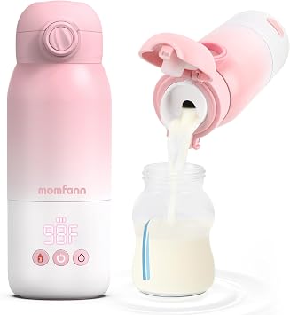 Portable Bottle Warmer for Travel, Dual Heating Modes for Breastmilk & Water, Portable Bottle Milk Warmer with Fast Heating & Long Battery Life, 12 Ounces Large Capacity Pink