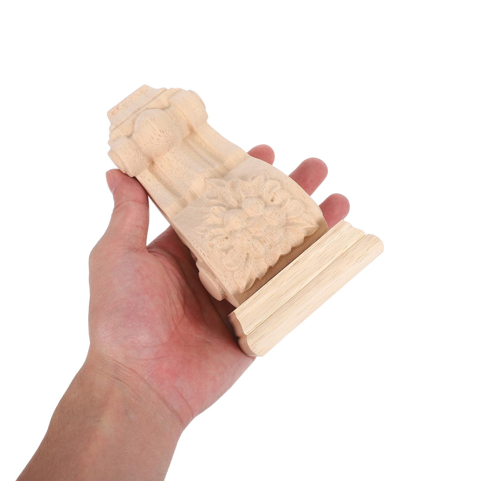 Alipis Ménsula Decorativa sin Pintar Estilo Europeo de Madera Tallada Patrones Detallados y Soporte para Vigas o Puertas en Decoración Rústica de Pared