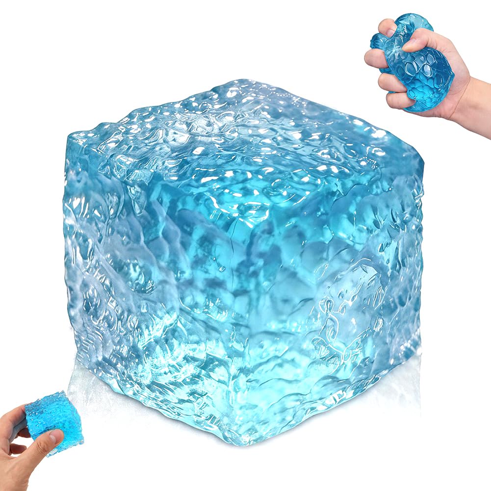 Stress Relief Cube, Novelty Water Cube Texture Squeeze Toy, Slow Rebound Stress Relief Fidget Toy, Squishy Sensory Toy for Anxiety & Relaxation, Unique Desk Fidget for Adults & Kids