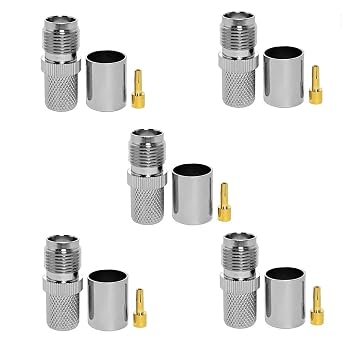 TNC connectors, 5Pcs TNC Female Crimp Connector for KMR400 RG8 Cable