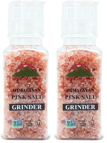 Miniatura 10 de Himalayan Chef Sal rosada del Himalaya de grano grueso, tarro de boca ancha con sal gruesa de corcho, rosa, 17.5 onzas