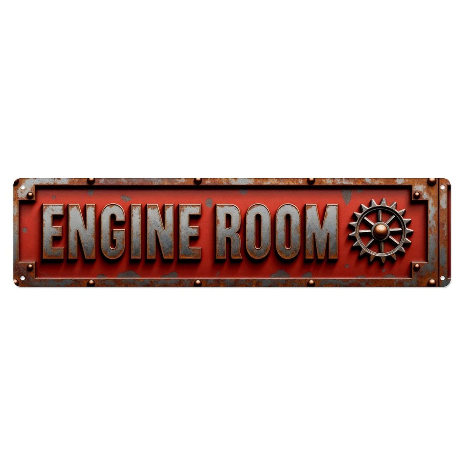 Engine Room Sign Pattern Metal Tin Sign Plaque
