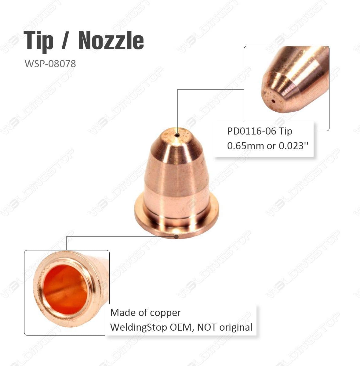 Electrode Nozzle Retaining Cap Ring Kits for Vipercut 30 Plasma Arc Cutter Torch 0.024in 0.6mm 36pcs