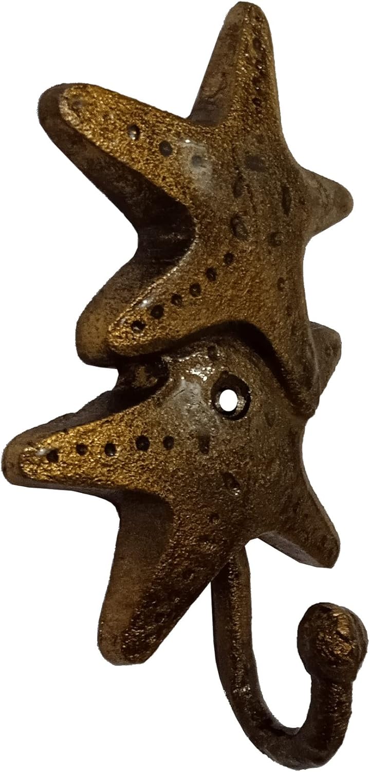 Purpledip Aluminium Door Wall Hook Hanger Deep Sea Starfish: for Clothes Keys Chimes Photos Decoration (12460B)