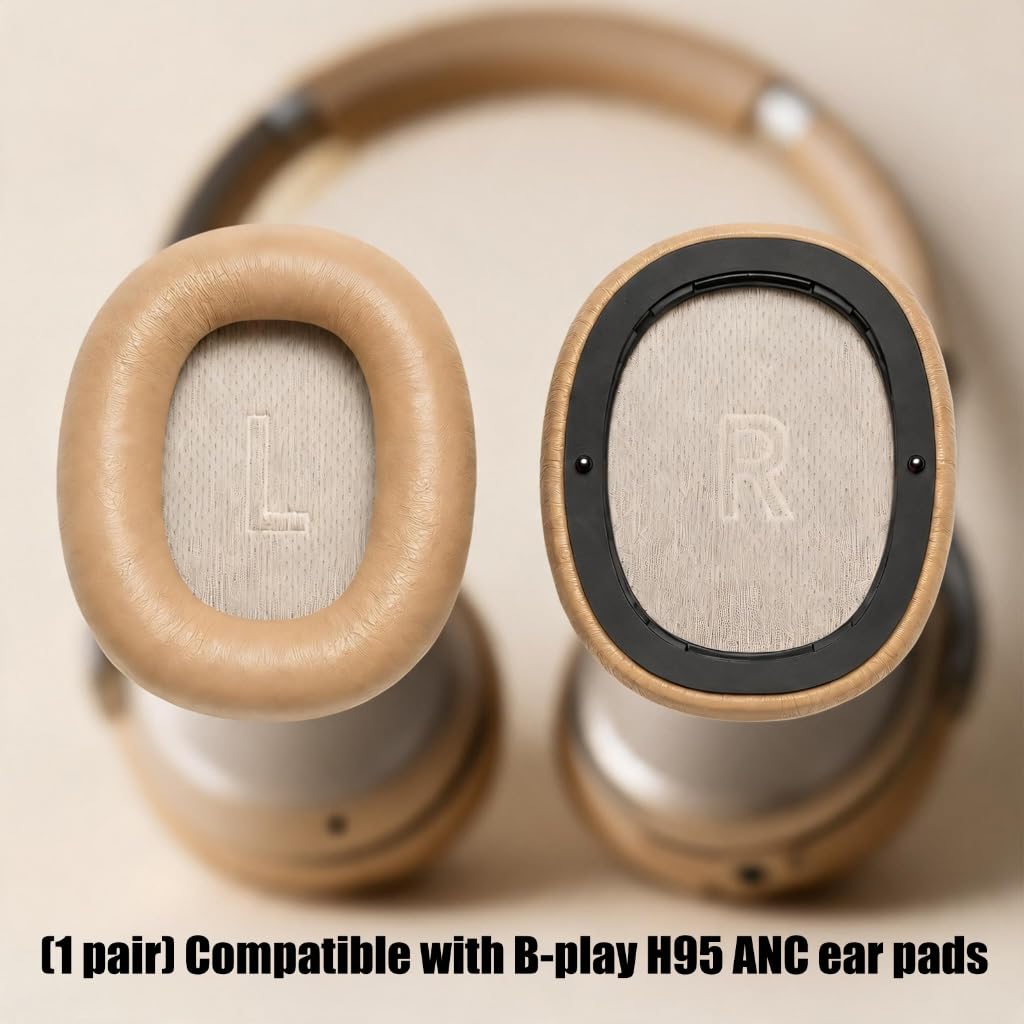 Paire de coussinets de rechange ovales en peau de mouton/maille pour casque H95ANC