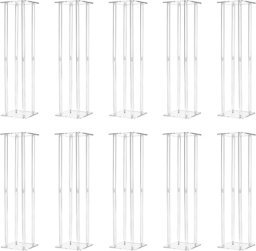 Miniatura 7 de 10 jarrón de flores de boda de 31.5 in, soporte de flores de acrílico, soporte de centro de mesa transparente para boda, estante de exhibición para