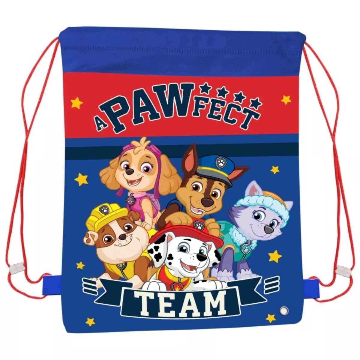 GIFTIDEAZZ Kids Character Design Drawstring Bags – Perfect for PE, Sports & School | Fun and Durable Gym Sack for Boys & Girls (PPatrol A Pawfect Team Drawstring Bag)