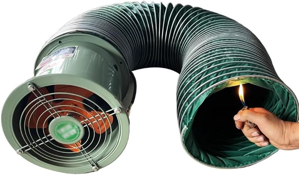 GRRICEPL Flexible Duct Hosing, Long Air Ducting, Commercial Flexible Vent Pipe for Kitchens/Bathrooms/Workshops/Greenhouses, Cuttable HVAC Ducting(Green/3 m,Diameter-105mm)