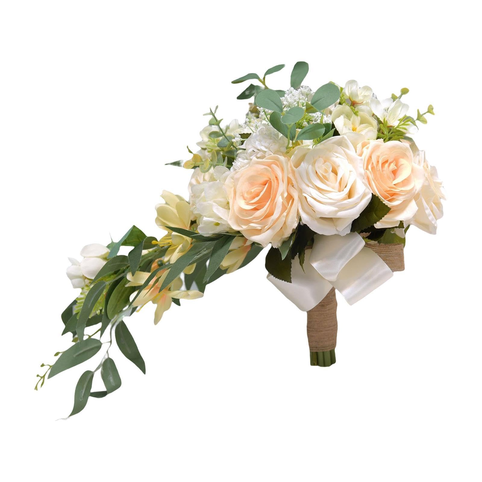 QUXVUIS Bride Bouquet Wedding Ceremony Beautiful Silk Flowers Rustic Celebrations Anniversaries And Special Occasions Wedding Bridal Bouquets Holder
