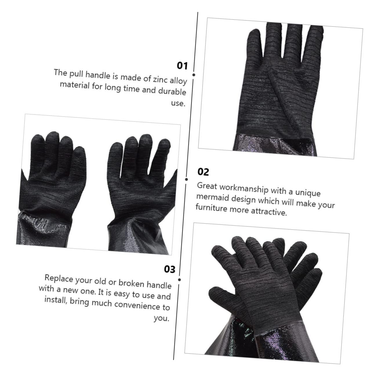 Tofficu Guanti da Forno Resistenti al Calore e Impermeabili in Neoprene Multipurpose e Lavabili in Lavatrice Nero per Cucina e Barbecue All'aperto