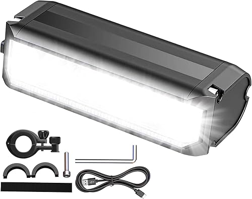 LED Bike Light for Night Riding, 2025 Upgraded Bright Rechargeable Bicycle Light Set 5 Modes IPX6 Waterproof MTB Off-Road Cycling Commuting