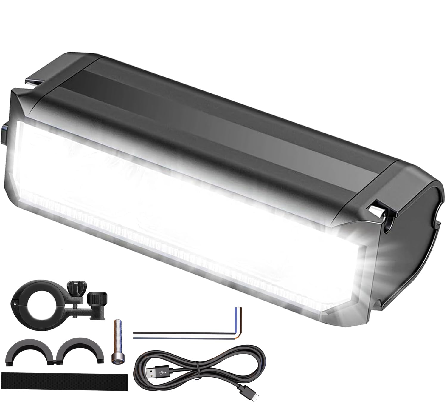 Luce LED super luminosa per bici per guida notturna, riflettori anteriori e posteriori, luci ricaricabili per bicicletta, set di 5 modalità IPX6, impermeabile, MTB, fuoristrada, pendolarismo
