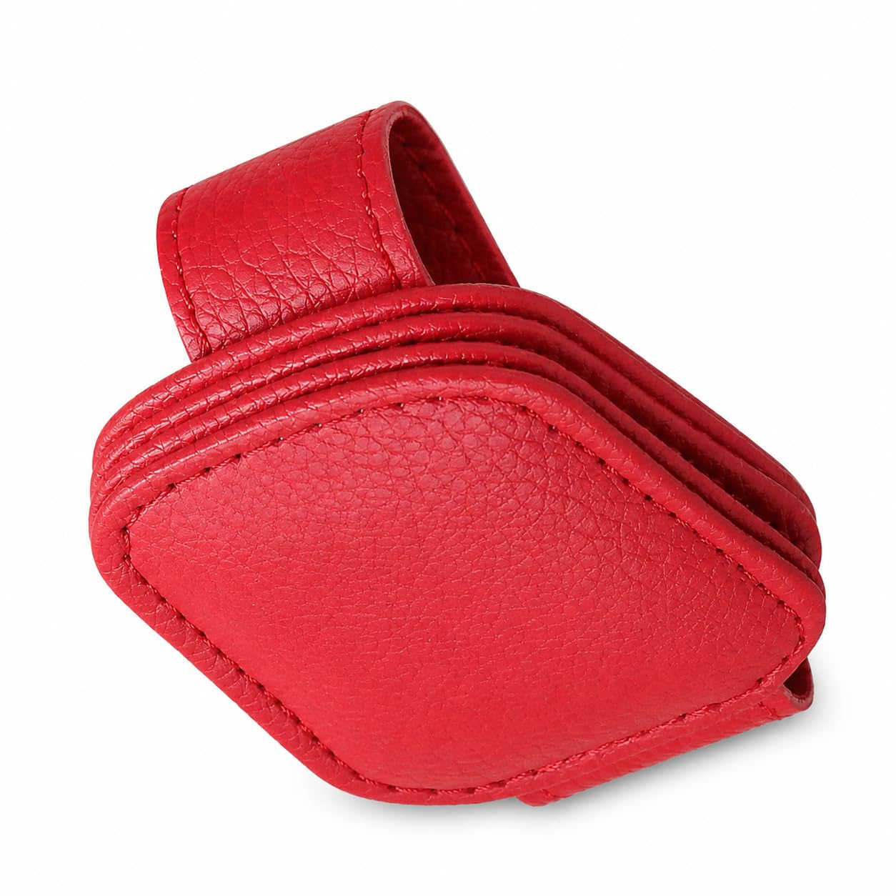 EUIUHCAS Magnetic Leather Sunglasses Holder for Audi Q2/Q2L/Q3/Q4/Q5/Q6/Q7/Q8/R8, Car Sun Visor Glasses Clip Organizer,Red