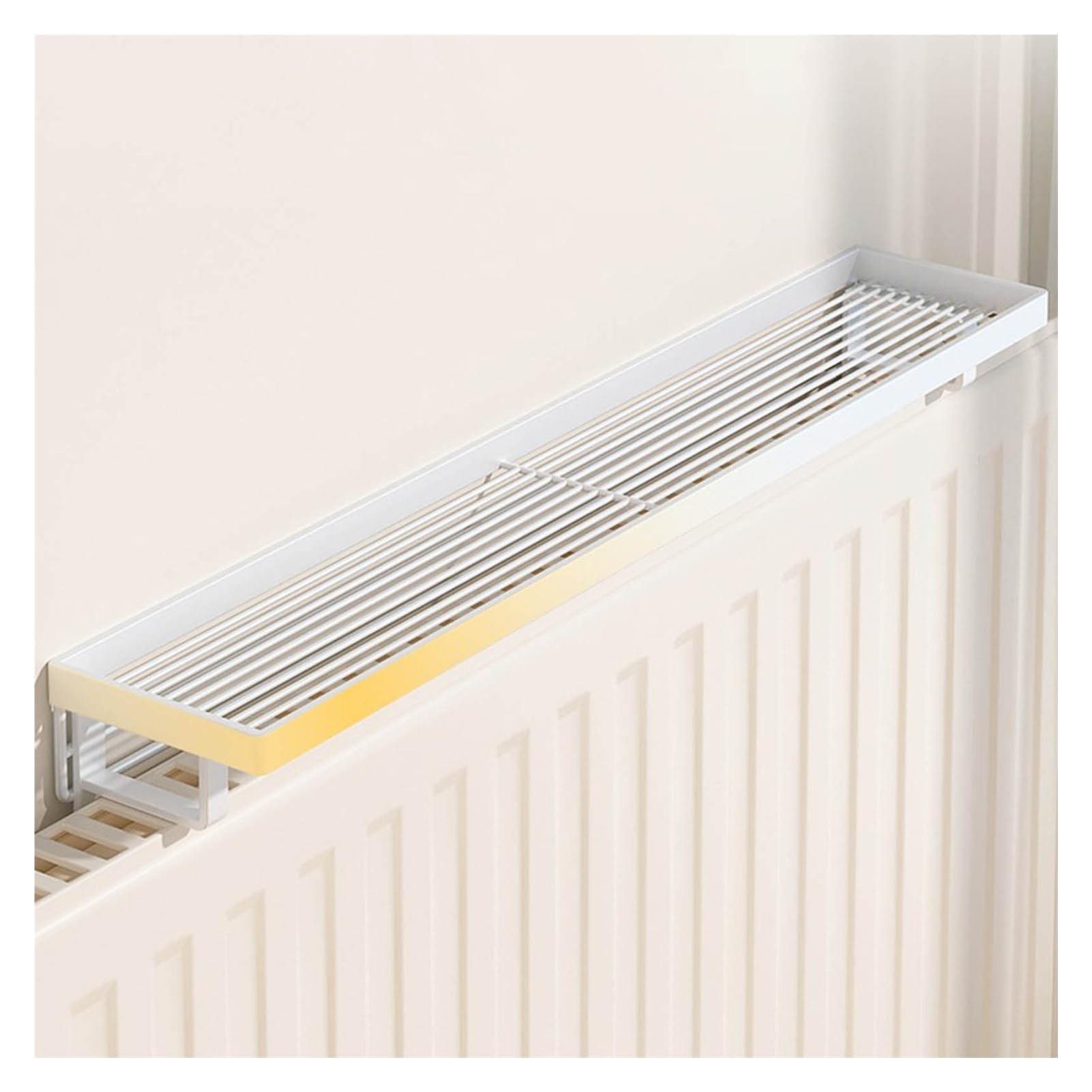Floating Radiator Storage Shelf Rack Radiator Caddy Shelf White Wrought Iron Multiple Sizes for Home(40x12x7cm)