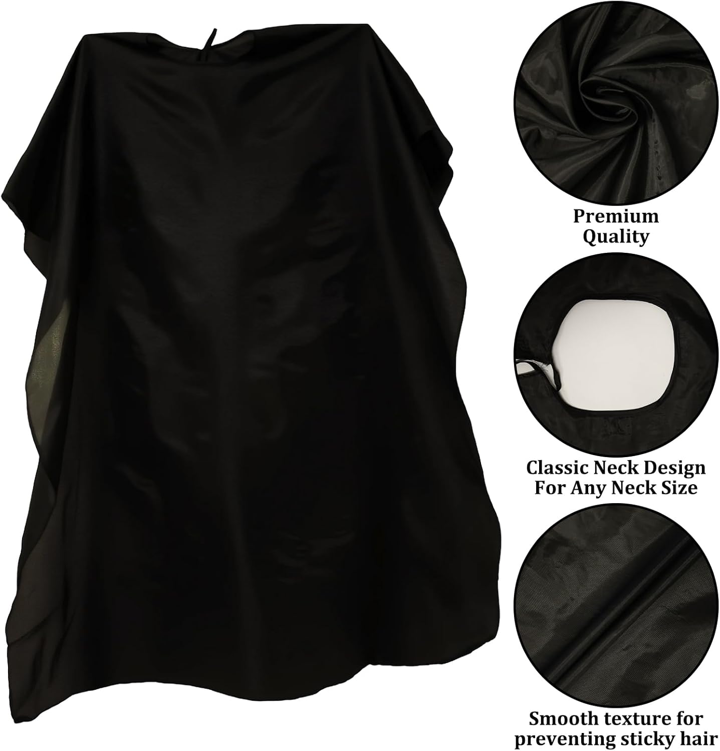 ヘアカットキット付きバーバーケープ3点セット、ヘアスタイリスト、サロン、家庭用の再利用可能なヘアカットケープ 男女兼用