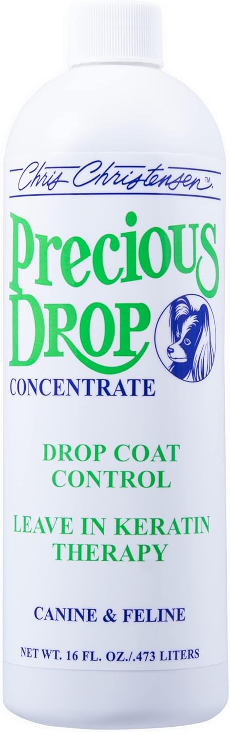 Chris Christensen Precious Drop Concentrate Dog Conditioner, Groom Like a Professional, Reduces Frizz & Matting, 16 oz