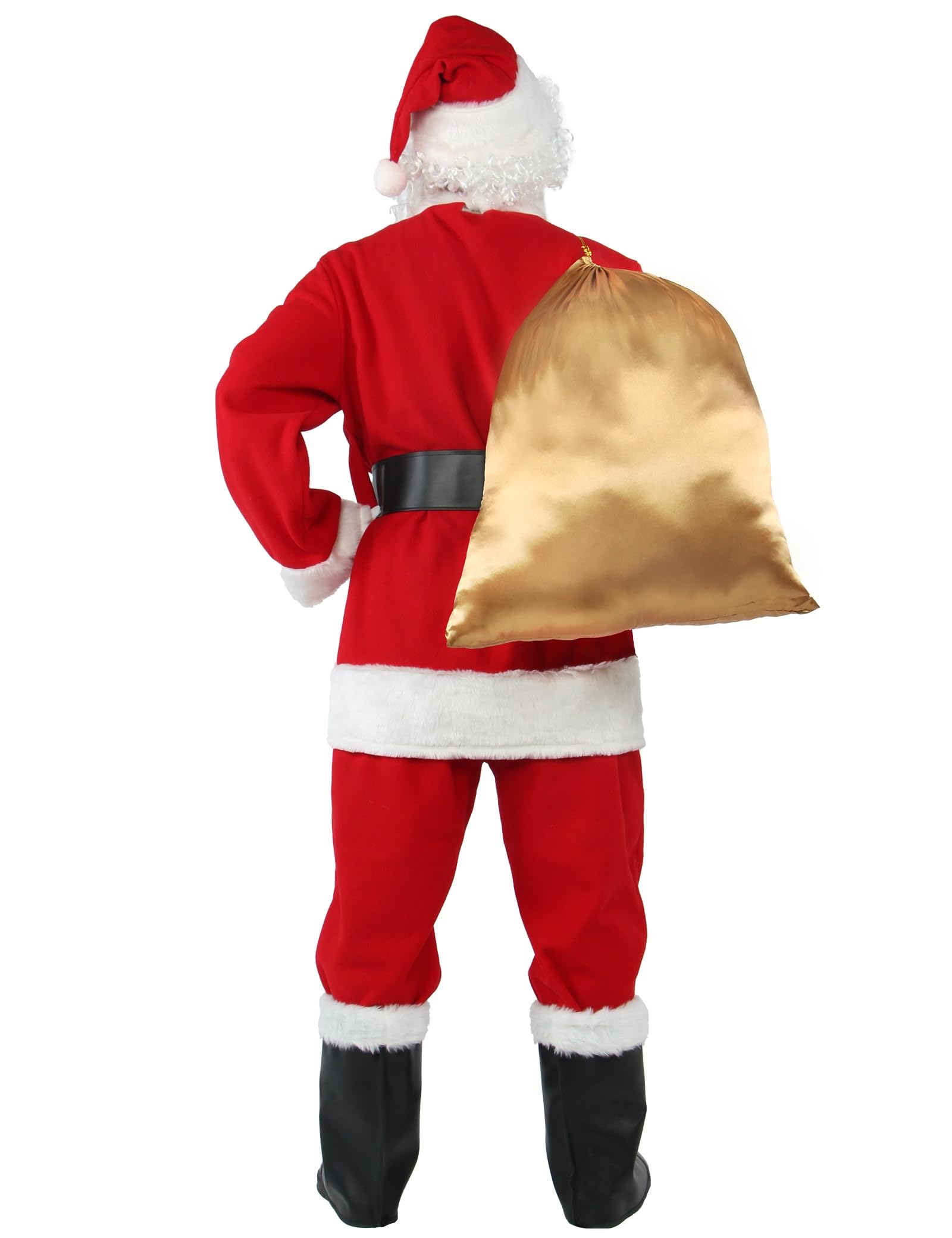 Weihnachtsmann Kostüm für Männer Deluxe Erwachsene Santa Anzug Herren Rot 10 teilig Professionelles Weihnachtsmann Outfit Weihnachten Cosplay Party