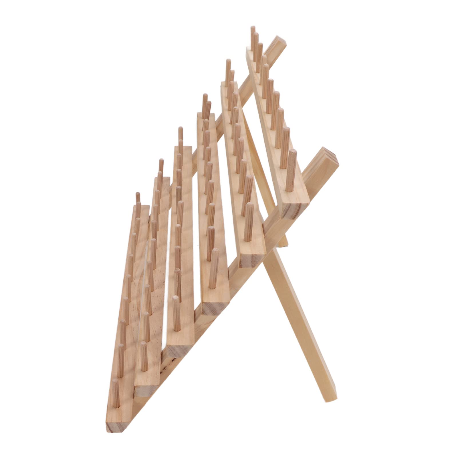 60 carretes, estante de hilo de madera, organizador plegable para hilos, almacenamiento de carretes de madera de haya para acolchado y costura, organizador ecológico de hilos para