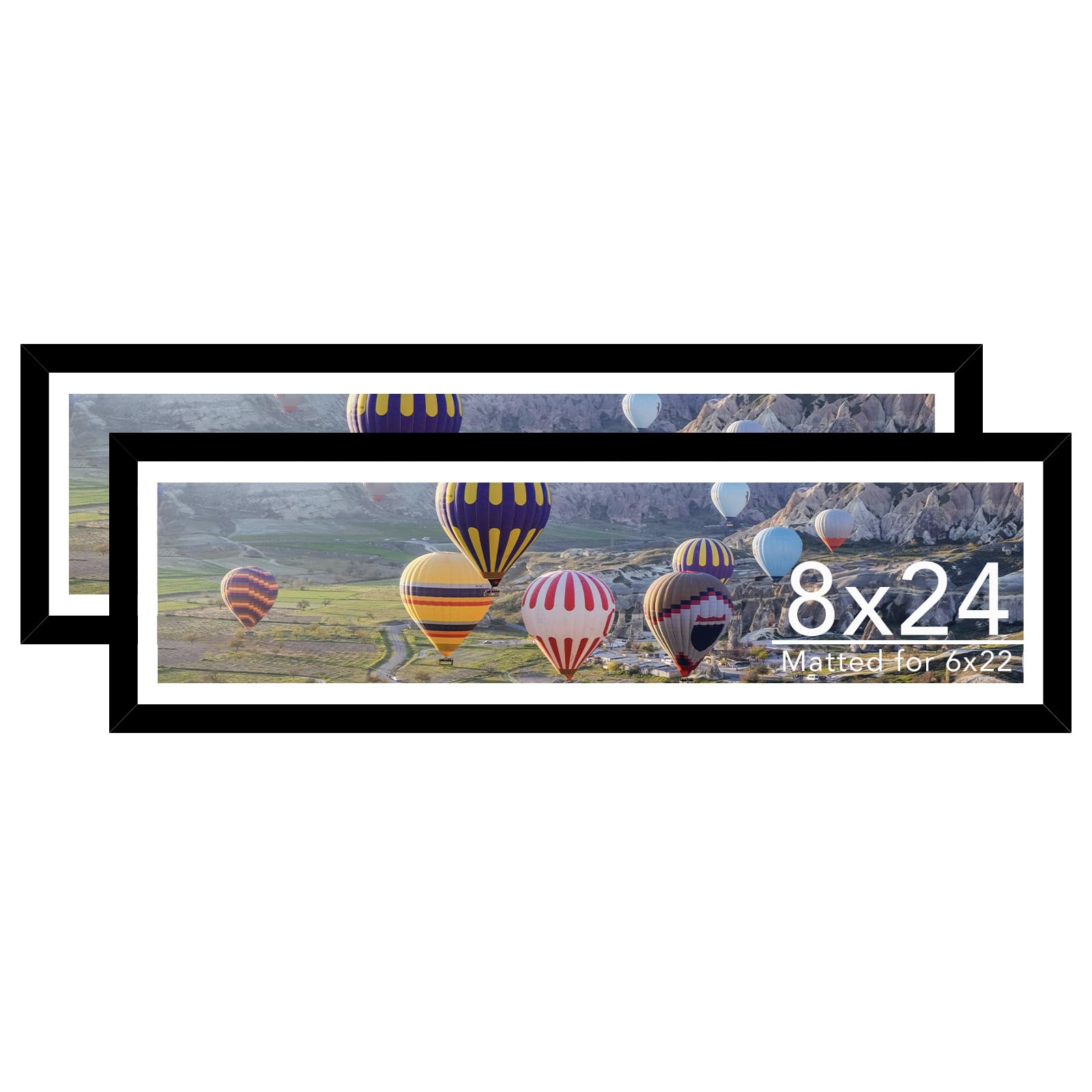 JCJMY 8x24 Picture Frame Set of 2 Black