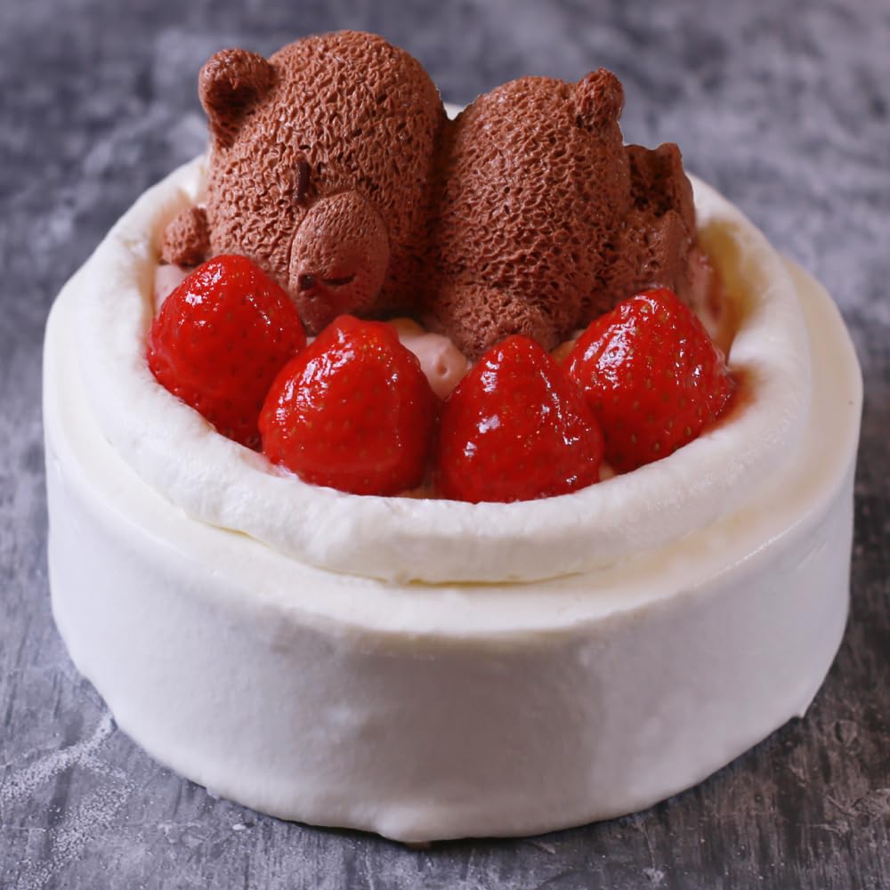 Amazon.co.jp: morin いちご ショートケーキ 4号 可愛い くま クマ