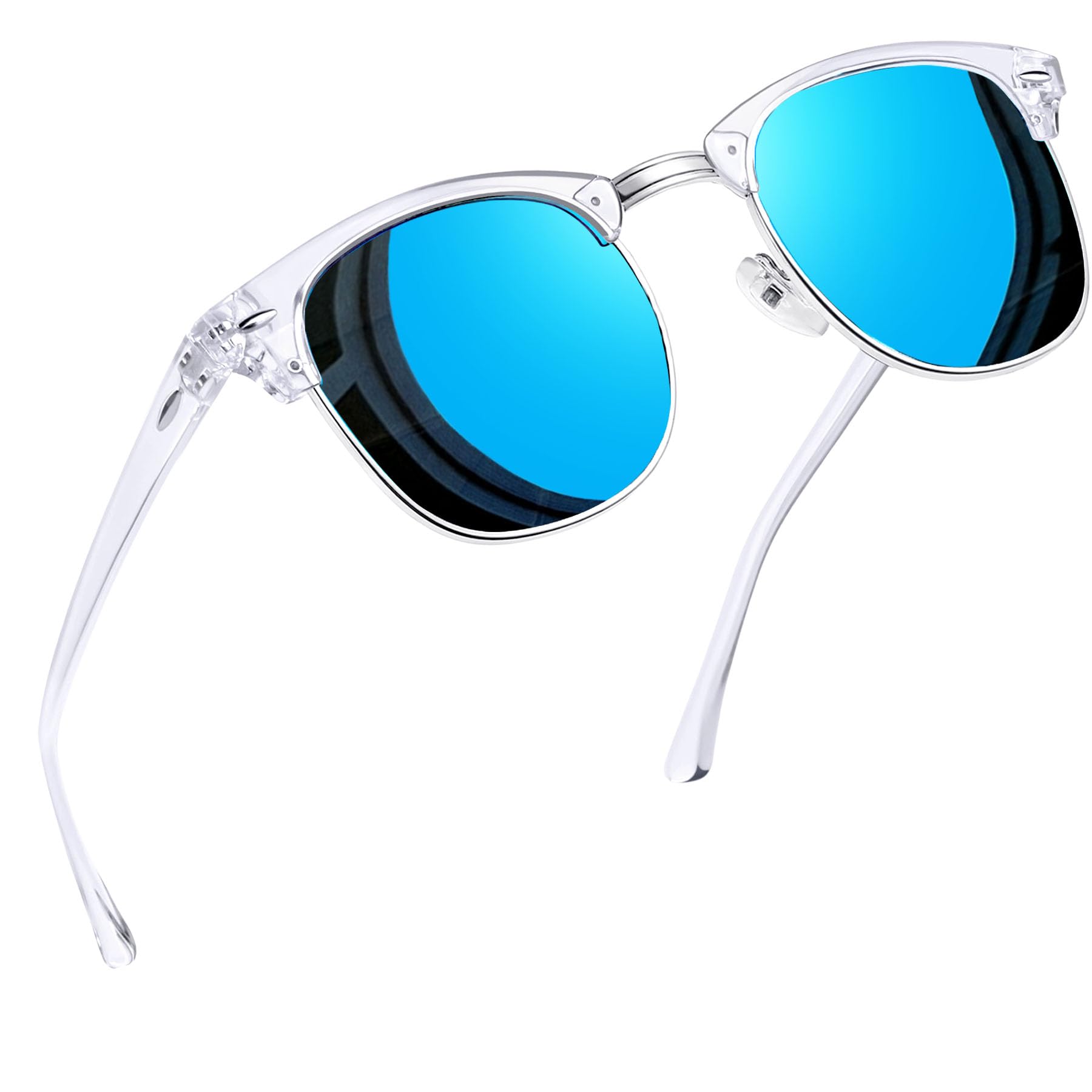 Joopin Vintage Sunglasses Half Frame Sun Glasses Polarized UV Protection Browline Shades for Women Men