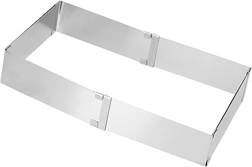 Miniatura 6 de Molde cuadrado de acero inoxidable para anillo de mousse, molde retráctil para galletas y pasteles para cocina, herramientas de horneado (grande)