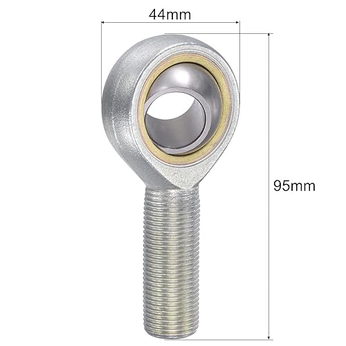 Miniatura 8 de uxcell 2 unids SA10TK POSA10 Rodamiento de extremo de varilla esférico de 0.394 in de diámetro interno de junta autolubricada M10x1.5 Conector de