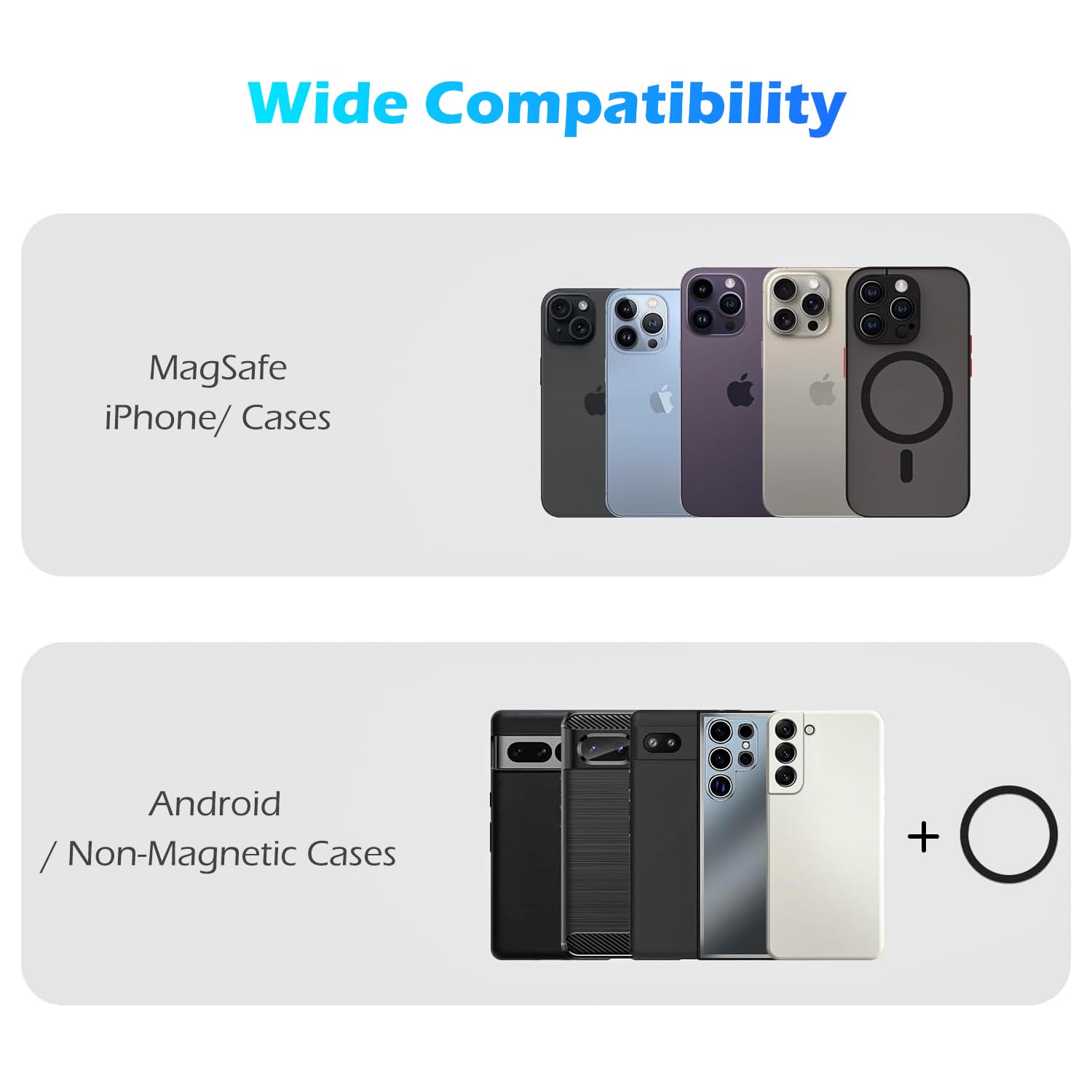 Support magnétique de téléphone de voiture pour Hyundai Tucson SEL Convenience/Tucson N Line/Santa FE Hybrid SEL 2025 2024, se fixe au tableau de bord métallique [compatible avec MagSafe]