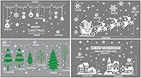 Vista 3 de Kaxich Calcomanías navideñas para ventana, decoración de ventana de Navidad, decoraciones de Navidad, copos de nieve, Papá Noel, para ventanas
