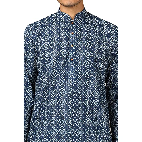 Image of by Shoppers Stop Printed Polyester Slim Fit Mens Casual Kurta