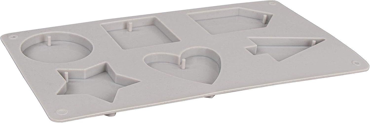 Rayher 35043000 Silicone Casting Mould Beads 6 Shapes 16 mm Self-Service Bag/Pack of 1, Normal, White