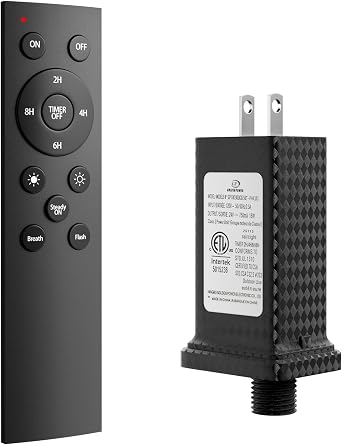 addlon Replacement Adapter and Remote Control for String Ligts 12W Black, Only Compatible with Our String Lights