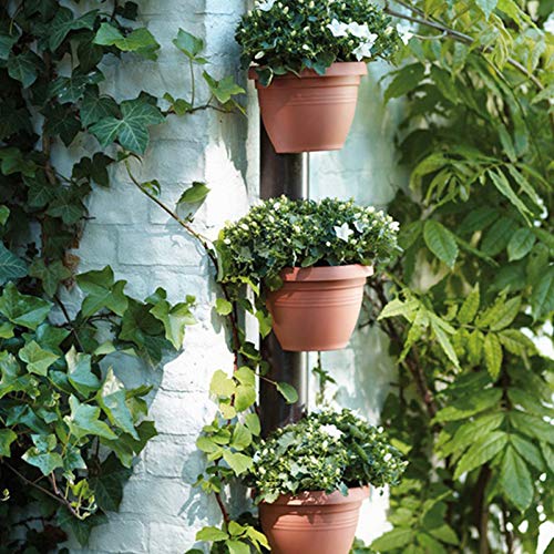 KADAX Vaso Da Fiori Con Sottovaso - Vaso Per Piante In Plastica Minimalista Vaso Decorativo Per Fiori Cactus Ed Erbe 20 Cm Grigio 83765590 - Foto 4