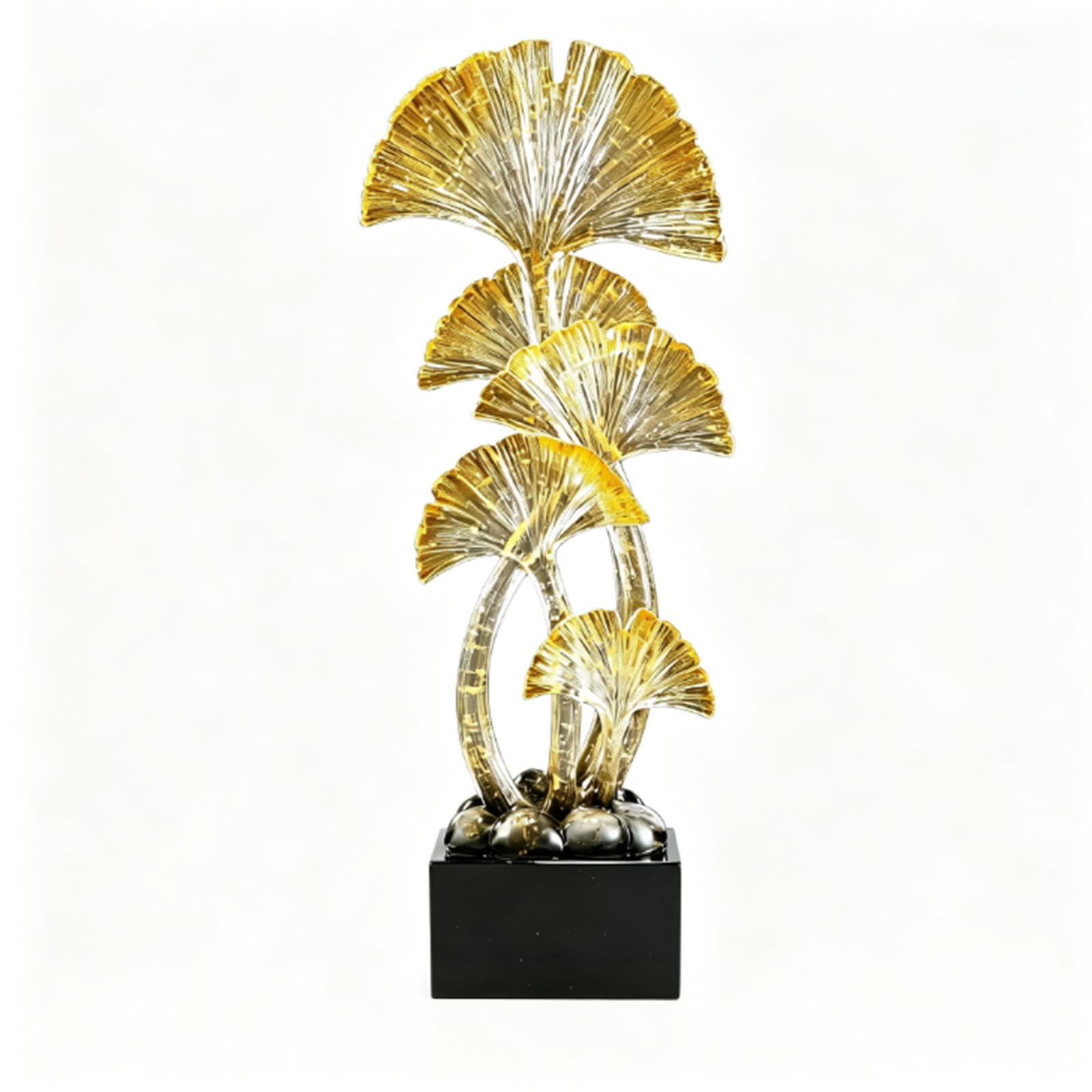 Hhhxkkuu Ginkgo Leaf Sculpture Premium Metal Art Ornament