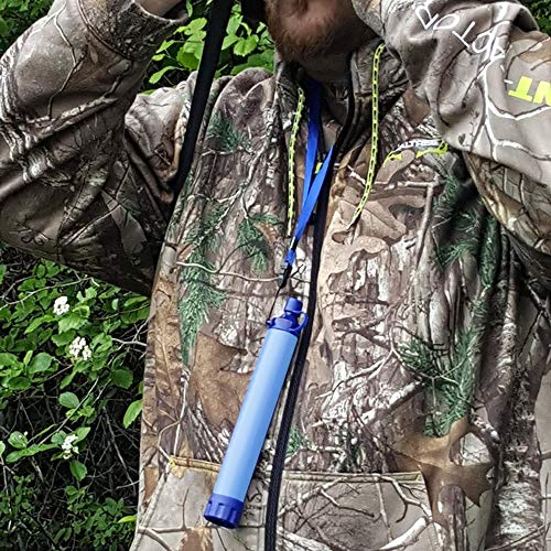 Filtro de água de canudo Lixada para filtragem de sobrevivência portátil de emergência para caminhad