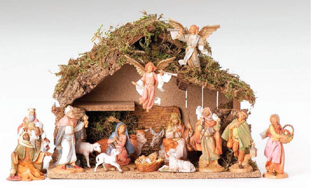 Fontanini 16 Piece Christmas Nativity Set with Italian Stable