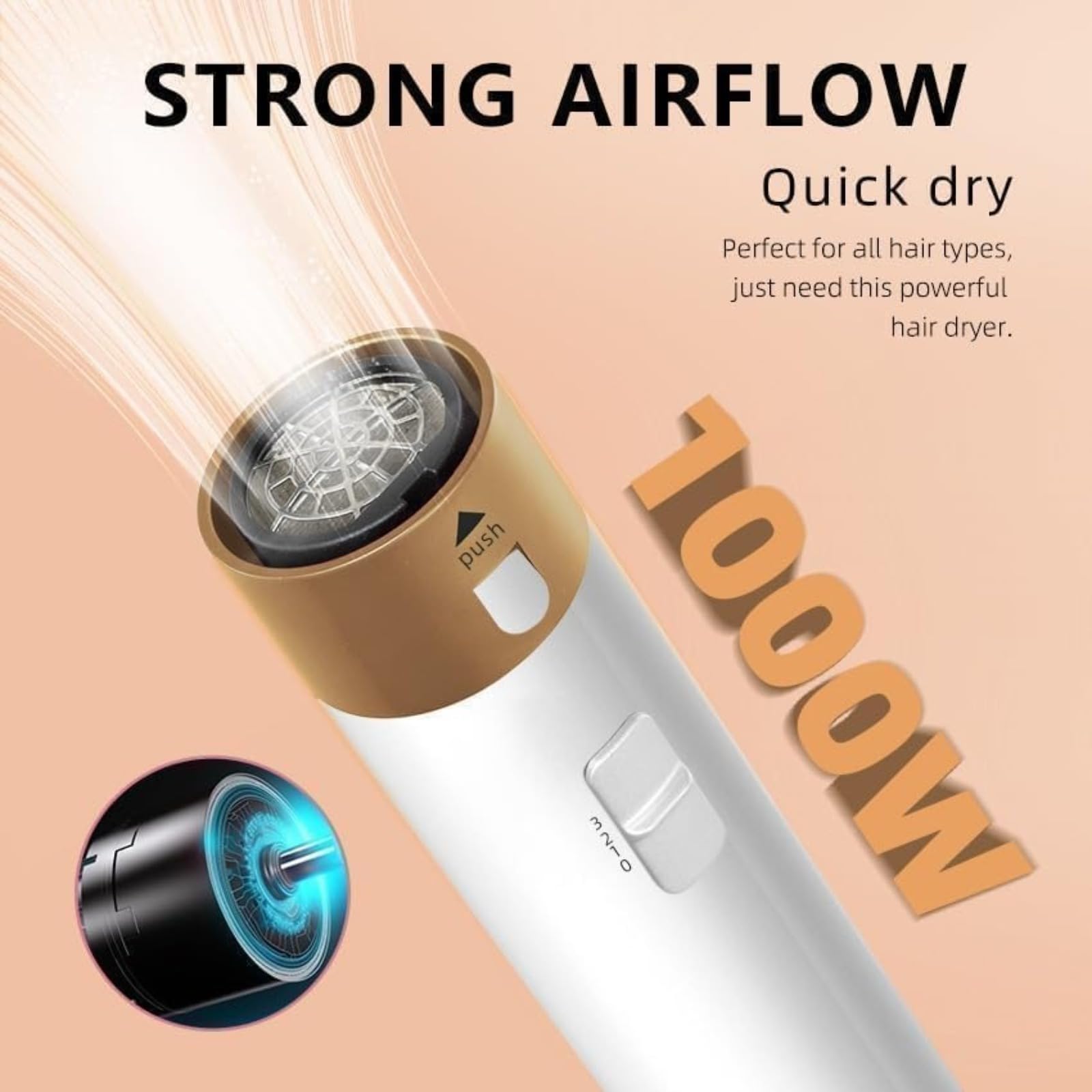 Multistyler 5 in 1, 1000W Spazzola Asciugacapelli Multifunzione, Spazzola Asciugacapelli Rotante Lisciante for Capelli, Air Styler Set for Capelli Ricci, Lisciante, Asciugare