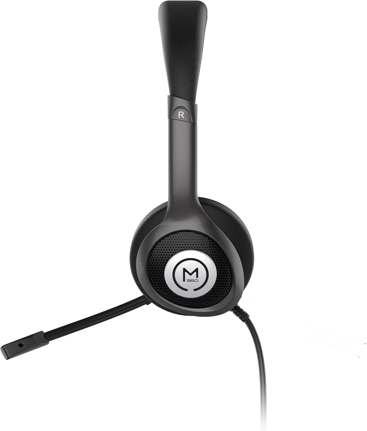 Connect USB Stereo Headset with Boom Microphone - Noise Reduction Mic- Protein Leather Ear Cushions - in-Line Volume Controls - Mute Button - Black - HS5600SU