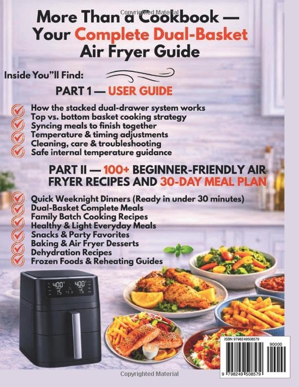 12 QT Dual-Layer Air Fryer Oven Cookbook: Beginner-Friendly Recipes for Faster Family Meals Using Smart Two-Zone Cooking image 3