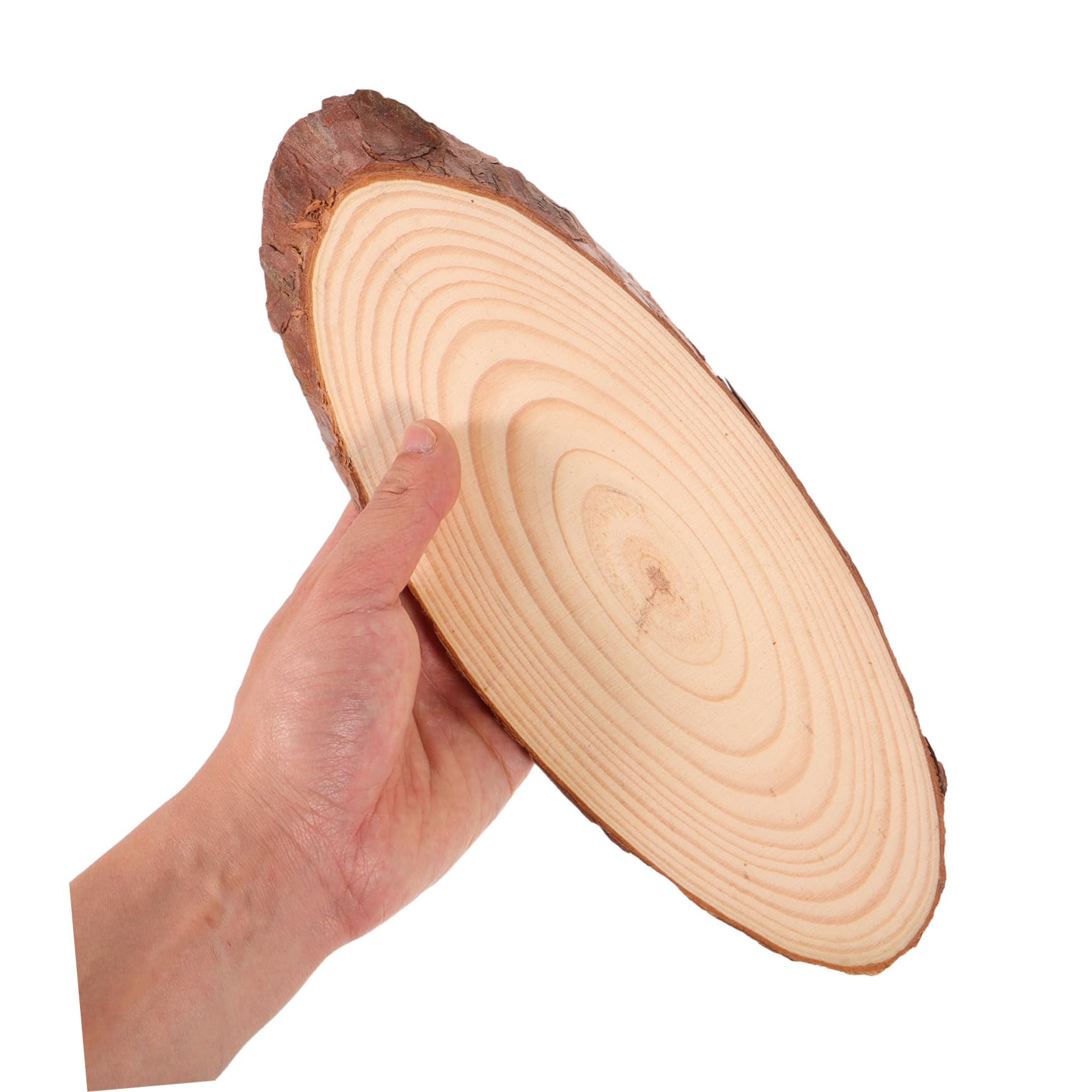 NUOBESTY Unbehandelte Holzscheiben und Rustikale Tischdekoration für Selbstgemacht Projekte Vielseitig und Einfach zu Halten aus Naturholz Ovale 4 Stück im Studio