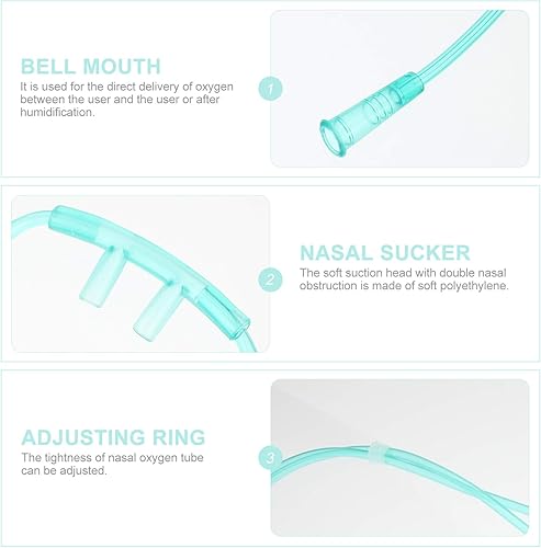 Miniatura 6 de EXCEART - Cánula de oxígeno nasal de alto caudal conector estándar resistente al aplastamiento tubos de oxígeno varios colores