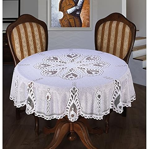 MforStyle Round Lace Tablecloth in White Cover