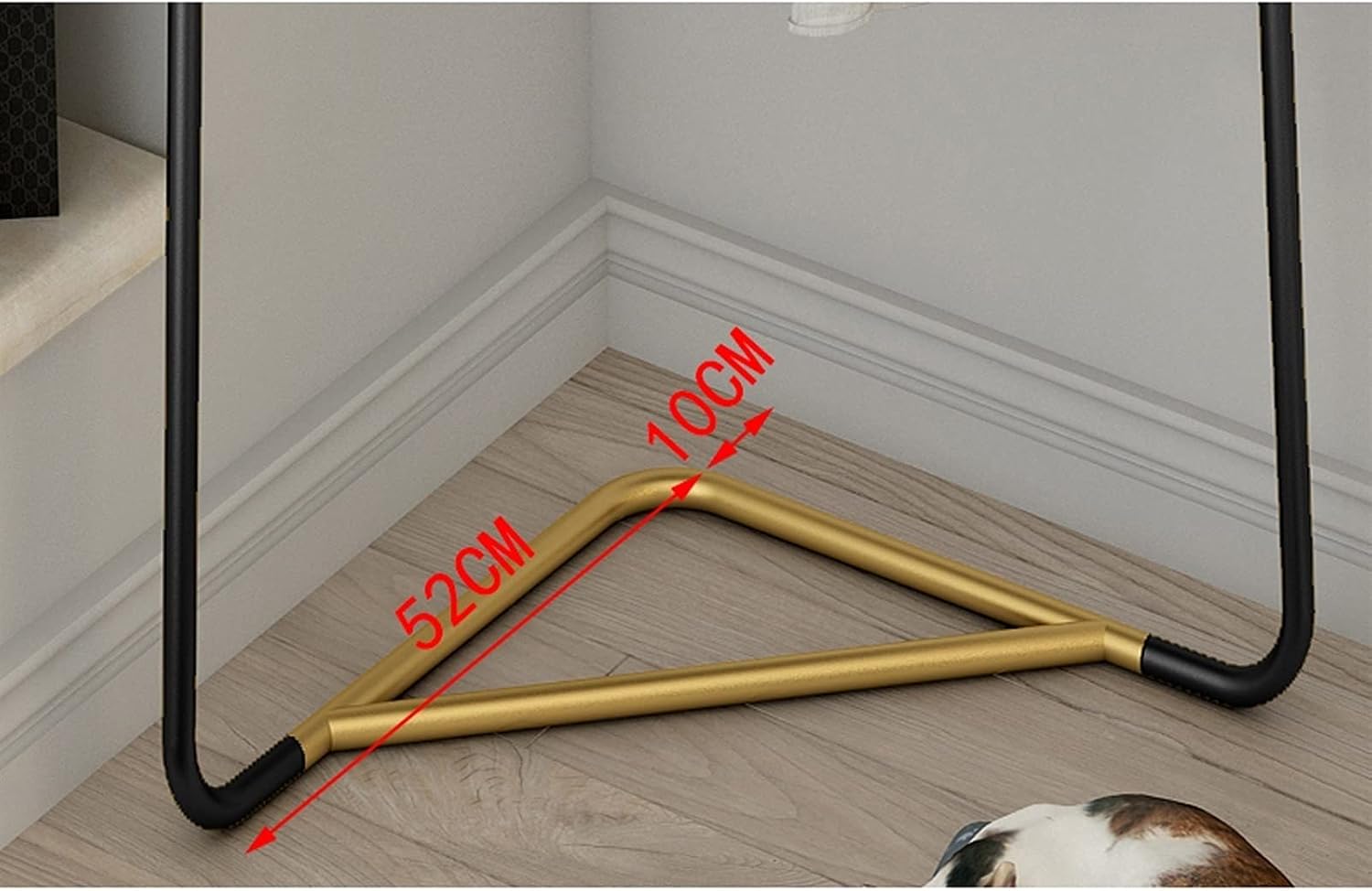 Corner Clothes Rail, 22mm Thicken Modern Clothes Rack Garment Display Stand for Bedroom Entryway Office (Black image 5