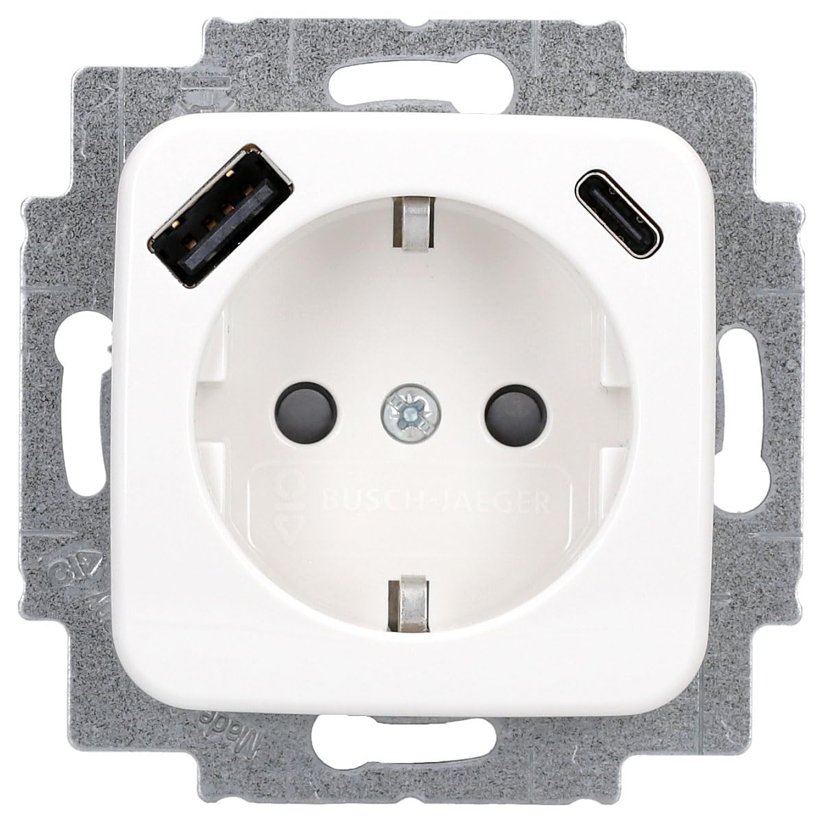 Busch-Jaeger 20 EUCB2USBAC-214 SCHUKO®-/USB-A+C Steckdose Safety+ Alpinweiß Reflex SI